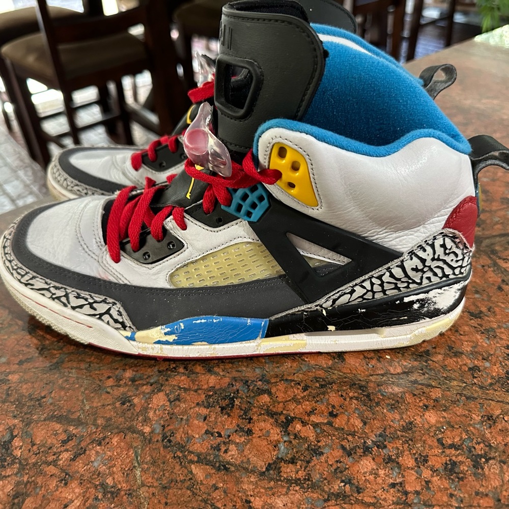 Jordan Men's Multi-Color Athletic Shoes — White, Black, Red, Blue, Yellow